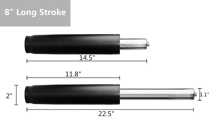 DOZYANT 8" Long Stroke Office Chair Gas Lift Cylinder Replacement,Hydraulic Pneumatic Shock Piston Heavy Duty (450 lbs) for Tall Person Universal Size Fits Most Executive Chairs, Highest End Class 4 - Image 2